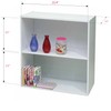 KB Designs 2 Tier Open Shelf Bookcase Storage Organizer, White