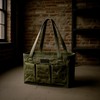 Tool Bag with Metal Frame, Waxed Canvas Wide Open Top