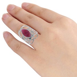 Orchid Jewelry Brass Red Ruby Celtic Ring Wedding Gifts for Women