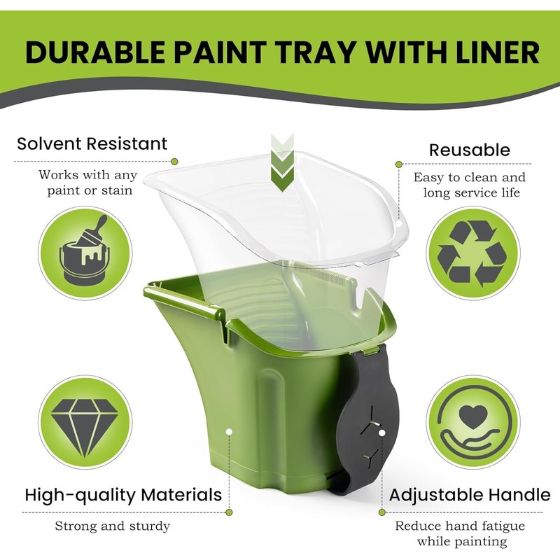 Mister Rui 13-Pieces Handheld Paint Bucket Roller Kit