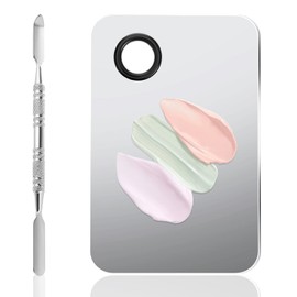 WLLHYF Stainless Steel Cosmetic Makeup Palette Makeup Mixing Palette with Spatula