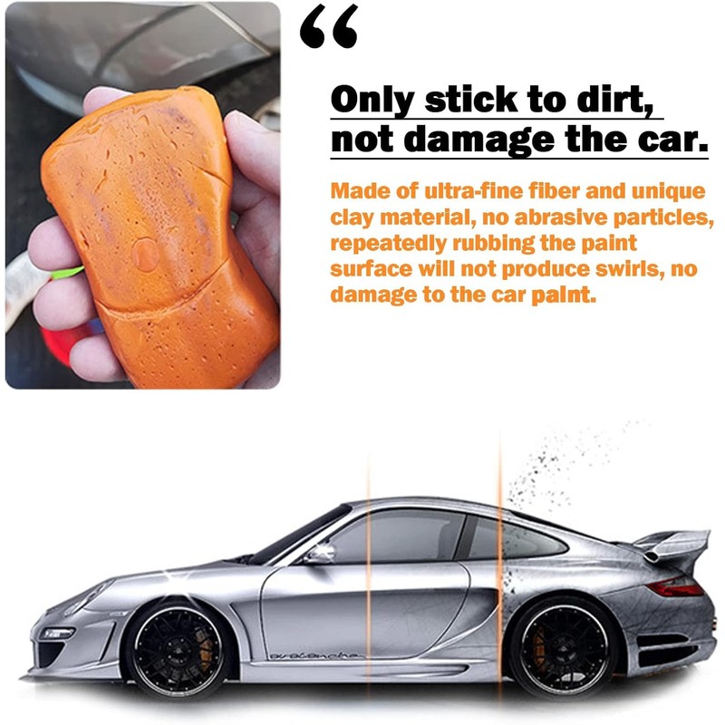 Premium Orange Car Clay Bar Kit - 2 Pcs with,High-Grade