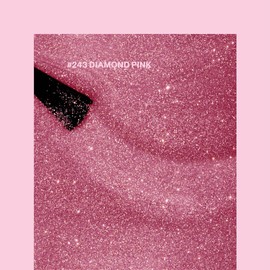 Pink Gellac Shellac Gel Nail Polish 15 ml for UV LED Lamp 243 Diamond Pink Pink with Glitter Gel Nail Polish for UV Nail Lamp Pink LED Nail Polish Gel Polish Nail Gel