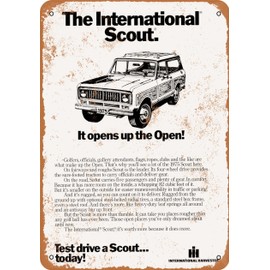 RetroRust 10 x 14 METAL SIGN - 1975 International Scout - Vintage Rusty Look