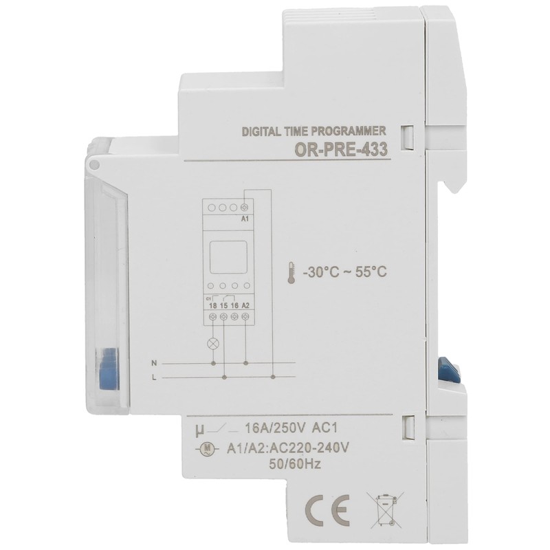 ORNO PRE-433 DIN Rail Timer 52 Programmes, 3 Menu Languages,