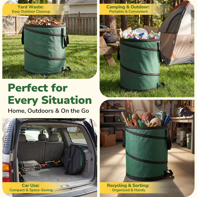 GreatBuddy Collapsible Trash Can 45 Gallon 2 Pack, Pop Up