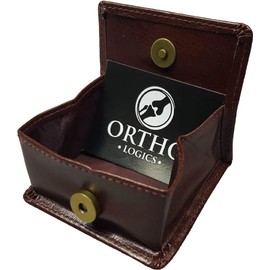 Orthologics Brown Leather Coin Pouch Folding Wallet Money Change Card Purse OL8