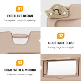Left Driver side Sun Visor for Honda Civic 2006 2007 2008 2009 2010 2011 EX LX Sedan SI Coupe, Replace for 83280-SNA-A01ZA, Beige Left side Sun Visor