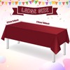 16 Pack Maroon Plastic Tablecloth for Rectangle Tables, Premium Decorative