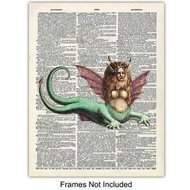 Steampunk, Goth, Monster, Picture Set - Retro Upcycled Dictionary Wall Decor Poster Prints for Living Room, Bedroom, Home, Office, Apartment - Unique Gothic Hipster Gift, 8x10 Vintage Contemporary Art