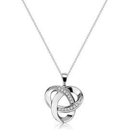 Vurotry Silver Knotted Necklace for Women Cubic Zircon Knotted Pendant Gold Knotted Necklace for Women Eternal Love Knot Infinity Necklace Jewelry Gifts for Women (silver)