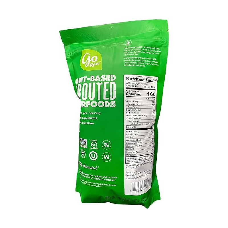 Generic GO Organic Sprouted Pumpkin Seeds, 1 lb Bag