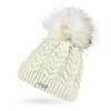 Neverless® Ladies Knitted Hat Lined Fur Bobble Faux Fur Bobble
