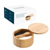 KITCHENDAO Bamboo Salt and Pepper Bowl Box Cellar Container Divided,