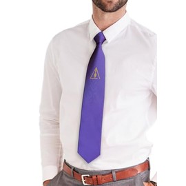 Royal & Select Master Satin Masonic Neck Tie - [Purple & Gold]