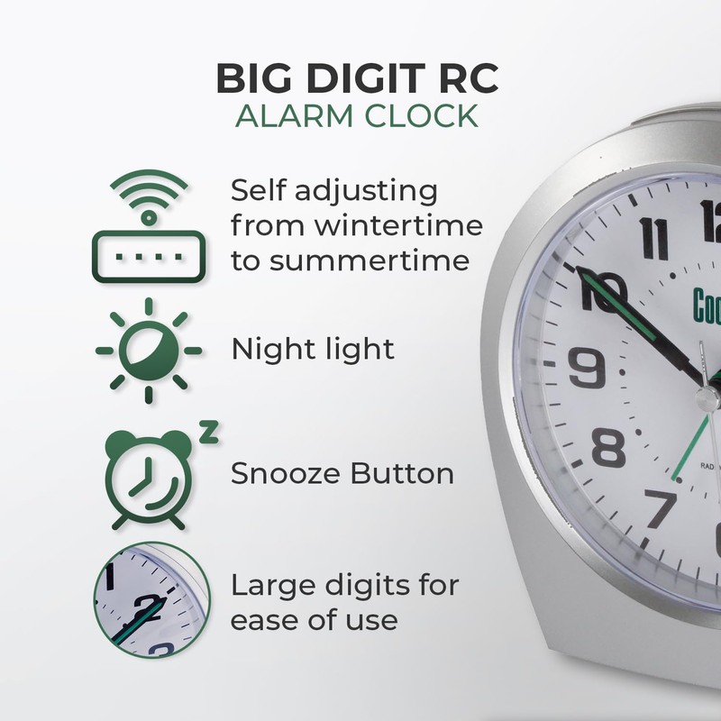 Coopers of Stortford Big Digit Radio Controlled Analogue Alarm Clock