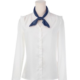 Elerevyo Women Solid Satin Scarves, 20"x20" Small Square Silky Kerchief Neck Scarf Neckerchief 50x50cm/19.7x19.7 inches(LxW) Dark Blue