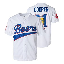 Stitched Doug Remer Beers Jersey Joe Cooper 44# 17# Movie Baseball Jerseys for Mens Size S-3XL (44,XX-Large)