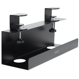 VIVO No Drill Clamp-on 17 inch Power Strip Cable Management Tray, Under Standing Desk Steel Cord Organizer, Black, DESK-CM6L-B