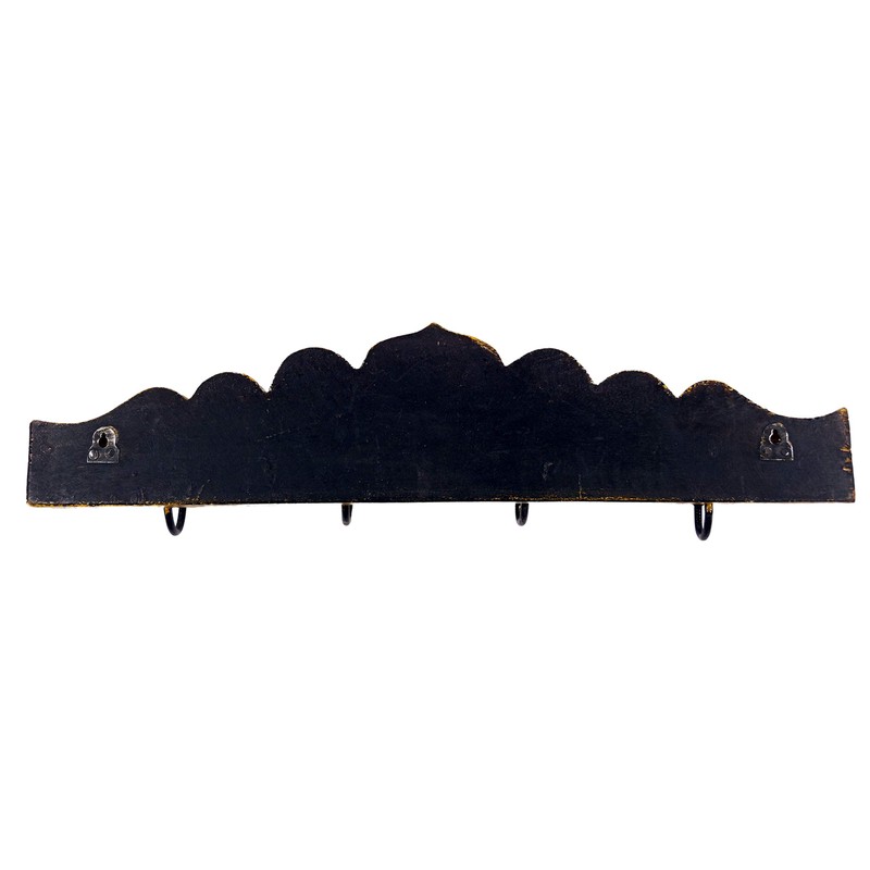 GURU SHOP Indian Vintage Coat Hook Rack - Design 1,