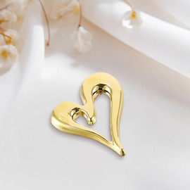 Heart Brooches for Women, Designer Heart Goldcute Brooch Gold for Women Fashion Jewelry Gifts Clothing Decoration Accessories(Gold, Silver)