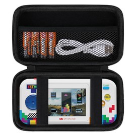 Supmay Hard Travel Case for My Arcade Atari Pocket Player Pro, Portable Video Game System Handheld Game Protection Case with Mesh Pocket for Batteries and USB-C Cable, Black