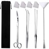 Y Yakunitatsu 4-piece Set, Aquarium Tweezers, Trimming, Scissors, Stainless Steel,