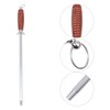 Miibiscolit 12 inch Carbon Steel Honing Rod with Wood Handle,