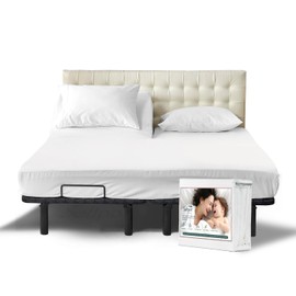 Flex Top King Fitted Sheets for Adjustable Beds 600 Thread Count Half Split 3 PC Fitted Sheet - Soft - King 32 Split Head Fitted Sheet Fits Upto 18 Inch Deep Pocket (White)