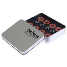 8, 16 or 32 pieces 608 2RS Mach1 ABEC-9 racing ball bearings/bearings + spacer in a metal box e.g. for inline skates, skateboards, rollerblades, waveboards and longboards