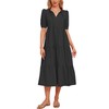 YEXPINE Womens Summer Cotton Puff Sleeve Maxi Dress Tired Ruffle