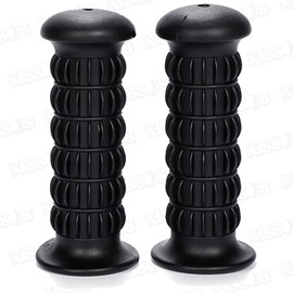 Bike Grips, Universal Bike Grips, Handle Grips, Tal, Shape, Rubber, Super Cub, Classic, Custom, Left & Right 2 Pieces Set (Black)