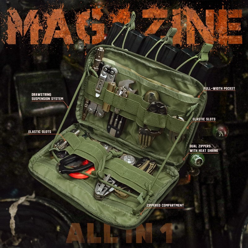 WYNEX Tactical Molle Admin Pouch of Kangaroo Style, Modular EDC