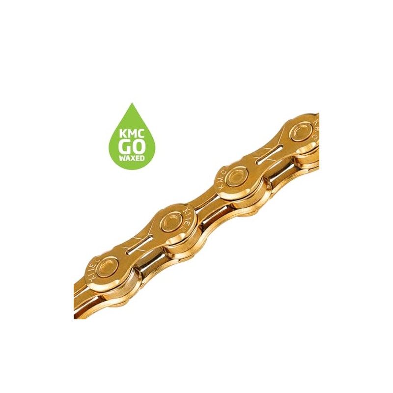 KMC X11EL gewachste 11-Gang-Kette, Ti-N Gold, 118 Glieder