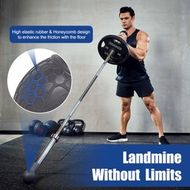 HXD-ERGO Landmine Attachment for Barbell, Turn Any Surface into a Barbell Landmine Exercise - Press, Row, Spin, Split Squats, Natural Rubber Landmine Attachments, Fits 2'' Olympic Bars (Grey)