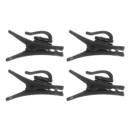 HARFINGTON 4pcs Headphone Wire Clips 0.94" Length Small Headset Cable Clamp Earphone Earplugs Cable Clothing Clip Earpiece Clamp Microphone Cord Hooks for 1.8mm Dia Round Wire, Black