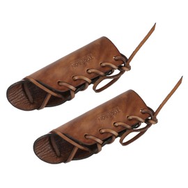 Tourbon Vintage Brown Axe Handle Guard Leather Hatchet Collar Protection Holder (Pack of 2 Pieces)