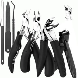 Cortauñas para hombres, juego profesional de 7 piezas adecuado para personas que padecen paroniquia, cortauñas gruesos mejorados ideales para usuarios de edad avanzada.