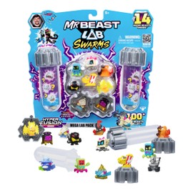 MrBeast Lab Swarms Series 3, Hyper Fusion Series, 14 Pack Collectible Micro Beasts, 14 Collectible Stickers & 4 Fusion Caps to Build Out Your Own MrBeast Lab - Milk Bones