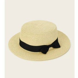 Unbranded Flat top fedora with bow design Women Summer beach