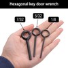 Seamaka 15PCS 1/8” Standard Hex Dogging Key with Full Loop（Black）,Metal