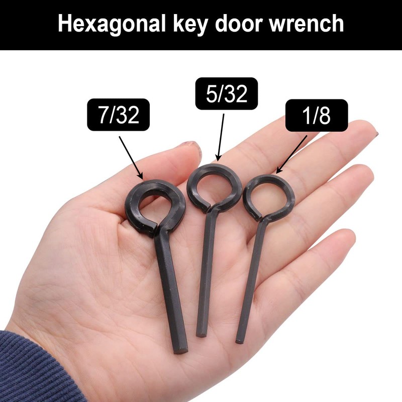 Seamaka 15PCS 1/8” Standard Hex Dogging Key with Full Loop（Black）,Metal