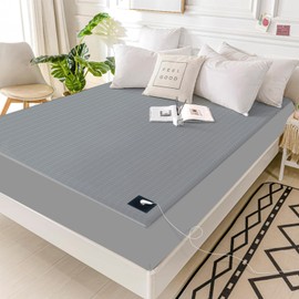 Grounding Fitted Sheet, Grounding Fitted Sheet, Grounding Sheet Conductive Sheet with Silver Fibre Therapy for Better Sleep Reduce Stress Pain (Beige, 193 x 203 x 38 cm)