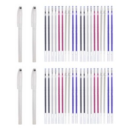 22PCS Erasable Sewing Pen Refill Set 2 Fabric Markers Pens with 20 White Refills for Clothes Leather Marking and Tracing Dressmaking