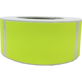 Large Fluorescent Yellow Labels 2 x 4 Inch 500 Total Stickers on a Roll