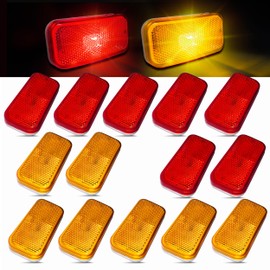 Command Electronics OEM 12V Modern Incandescent RV & Trailer Clearance Light – Made in USA – Amber & Red, White Base – 14-Pack
