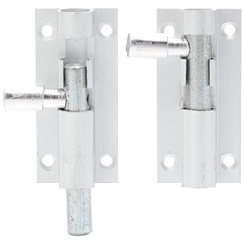 Merriway BH00754 (5 Pcs) Straight Surface Slide Door Bolt, 50 mm (2 inch) Aluminium - Pack of 5 Pieces, Grey