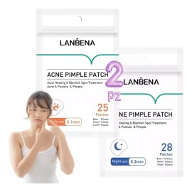 Lanbena Dúo Parches Tratamiento Día y Noche Eliminan Acné Piel Normal