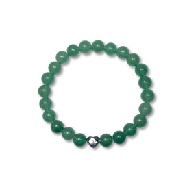 Majas Perlen Aventurin Armband echt mit Perlen 8mm und Herzperle aus Edelstahl - passend Größen 16 bis 19cm - Handmade Perlenarmband Inspiration Wahre Liebe - Spiritueller Schmuck Damen