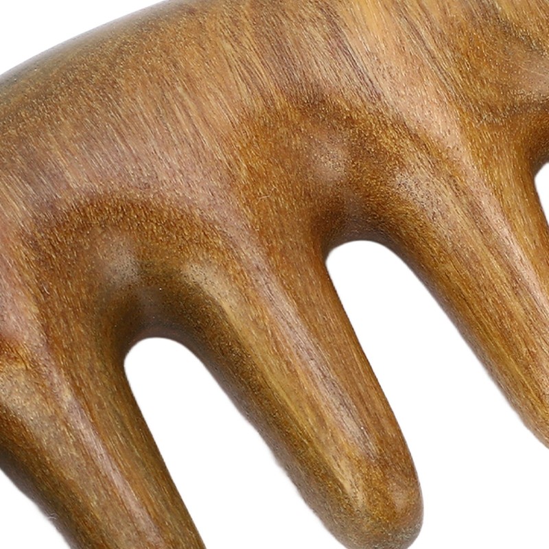 Scalping Massage Comb Handheld Green Sandalwood Massager Wide Tooth Scalping